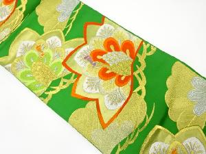 アンティーク　笠松に孔雀模様織り出し袋帯（着用可）